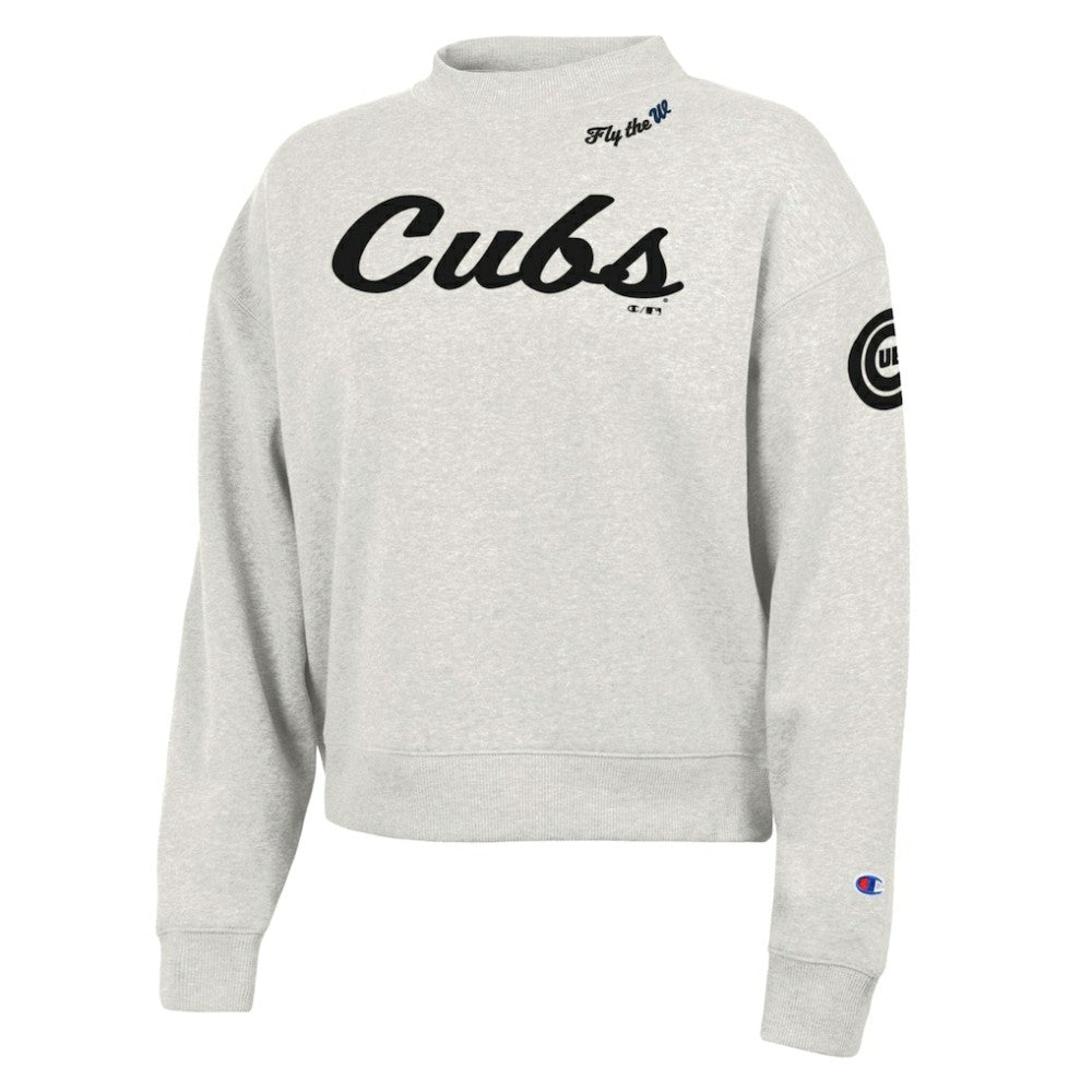 Chicago Cubs Champion Women's Triumph Tri-Blend Sweatshirt - Stone - MLB Discount