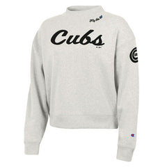 Chicago Cubs Champion Women's Triumph Tri-Blend Sweatshirt - Stone - MLB Discount
