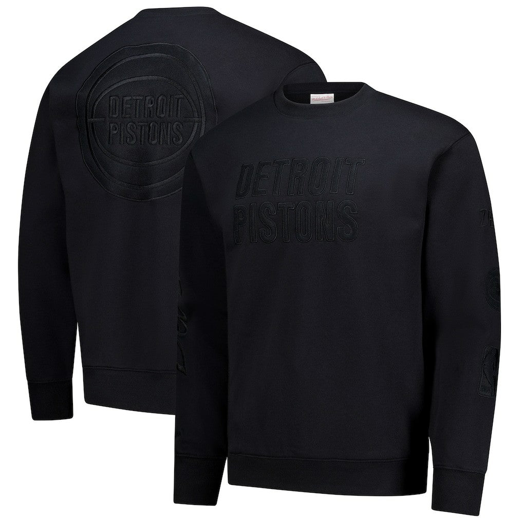 Detroit Pistons Phantom Fleece Sweatshirt for sale Black | Mitchell & Ness outlet