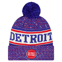 Detroit Pistons Team Cuffed Knit Hat with Pom for sale Blue | New Era discount