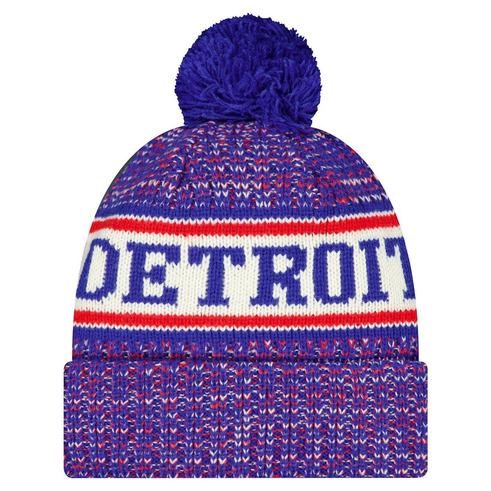 Detroit Pistons Team Cuffed Knit Hat with Pom for sale Blue | New Era discount