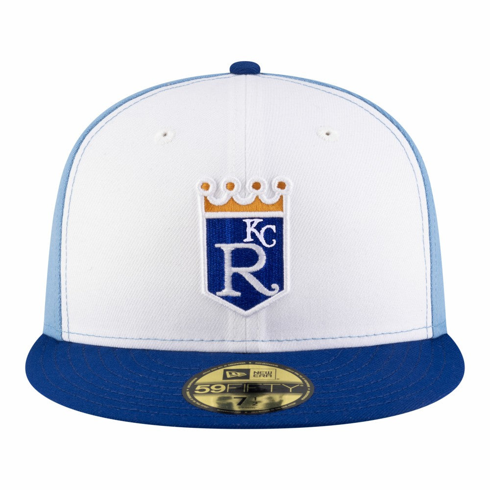 Kansas City Royals New Era Authentic Collection On-Field 59FIFTY Fitted Hat - White/Light Blue - New Era on Sale