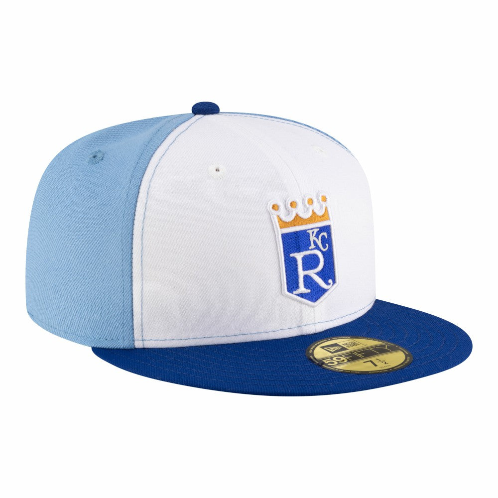 Kansas City Royals New Era Authentic Collection On-Field 59FIFTY Fitted Hat - White/Light Blue - New Era on Sale