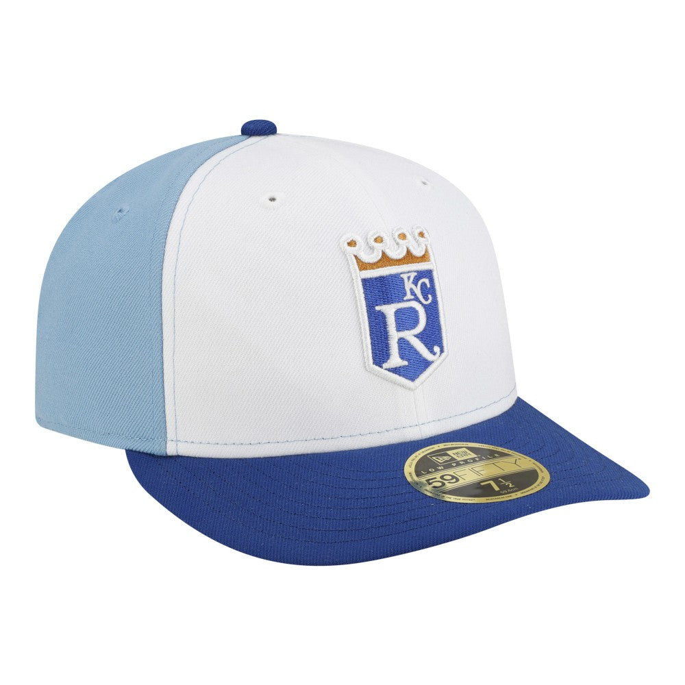 Kansas City Royals New Era Authentic Collection On-Field Low Profile 59FIFTY Fitted Hat - White/Blue - New Era Discount