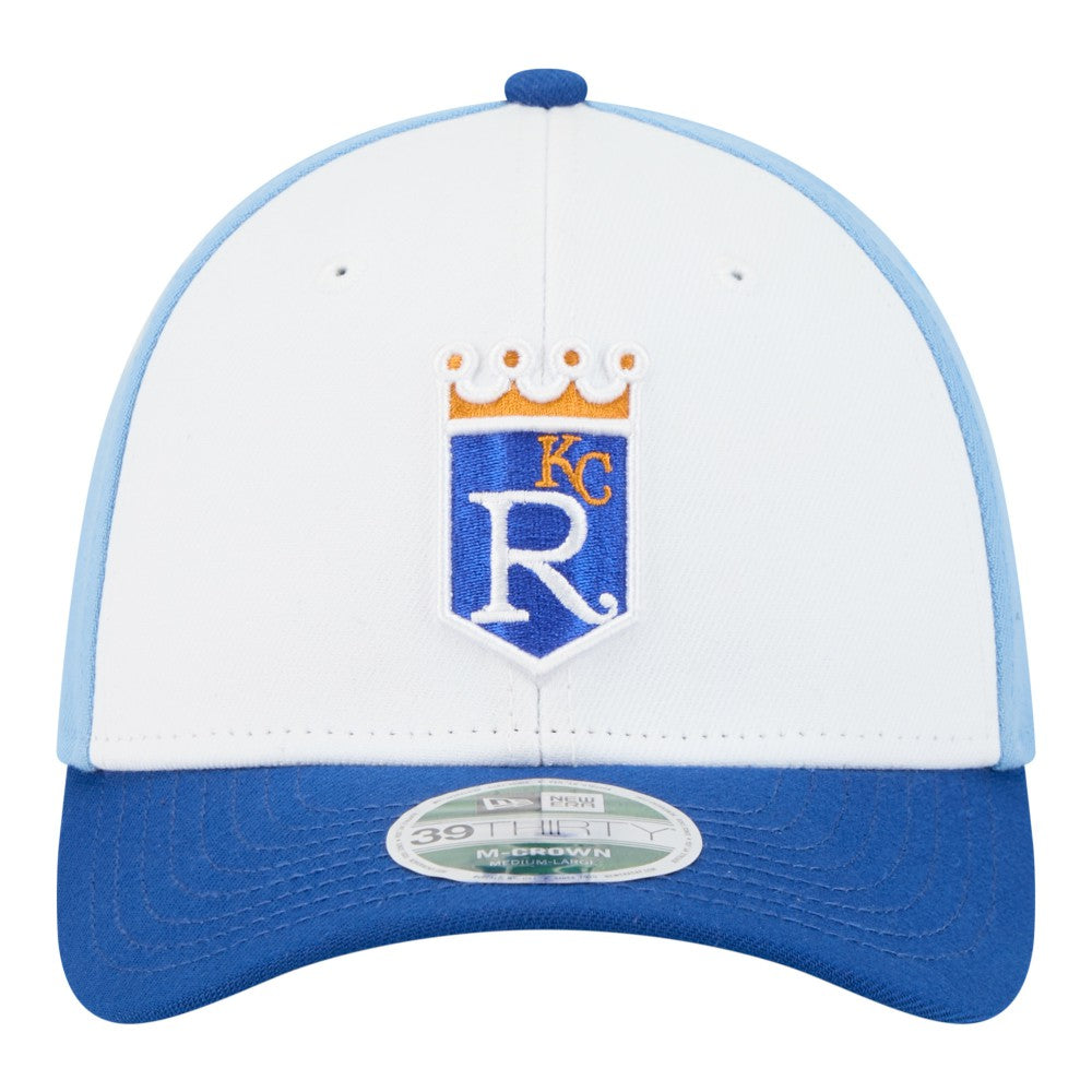 Kansas City Royals New Era Player Replica 39THIRTY M-Crown Flex Hat - White/Royal - New Era Sale