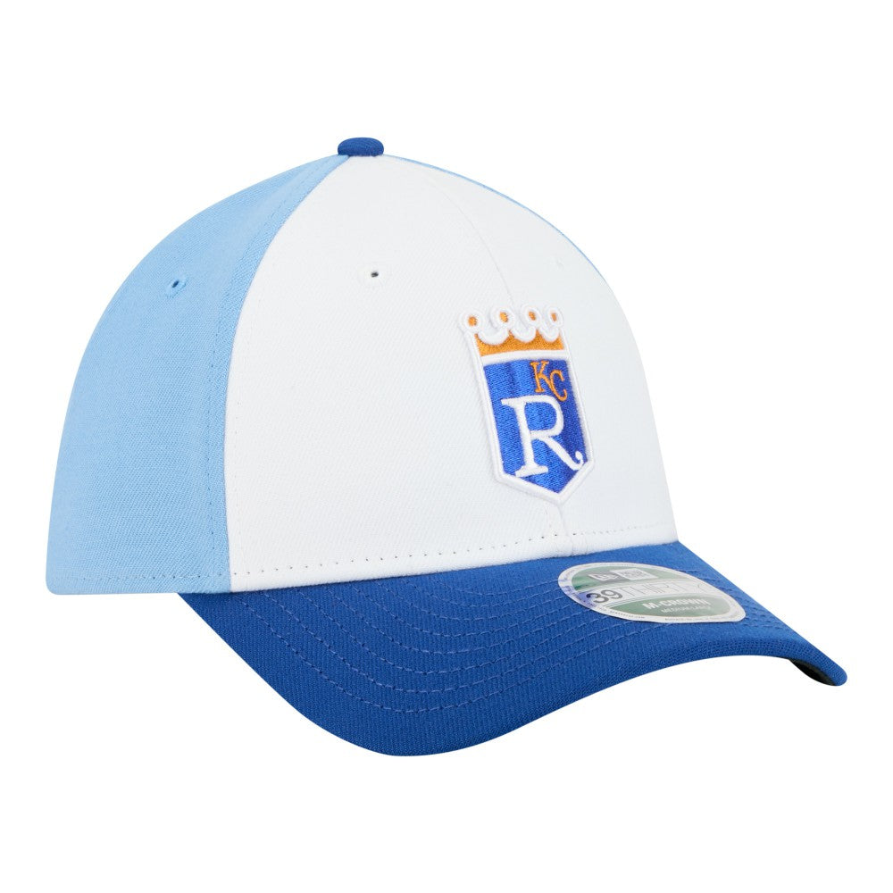 Kansas City Royals New Era Player Replica 39THIRTY M-Crown Flex Hat - White/Royal - New Era Sale