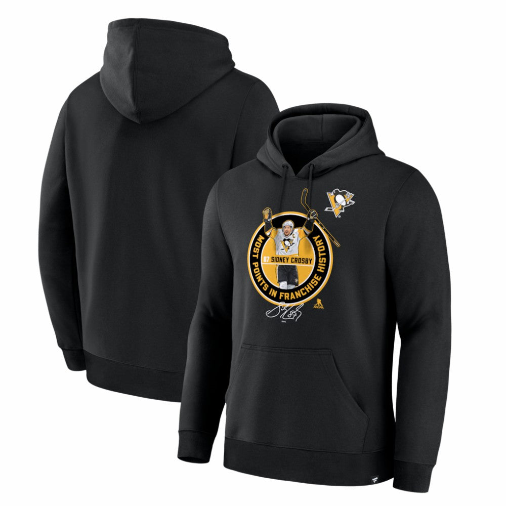 Sidney Crosby Pittsburgh Penguins Most Points in Franchise History Hoodie - Black - NHL 203729280