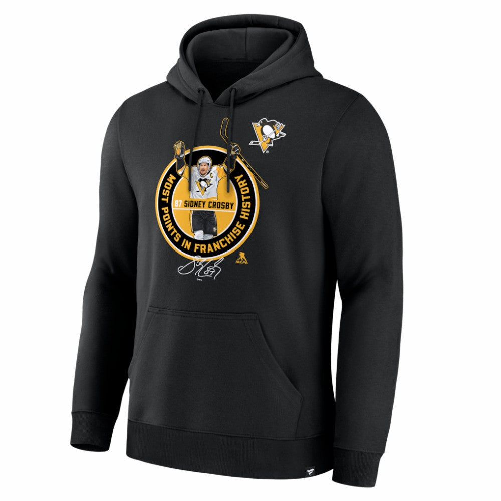 Sidney Crosby Pittsburgh Penguins Most Points in Franchise History Hoodie - Black - NHL 203729280