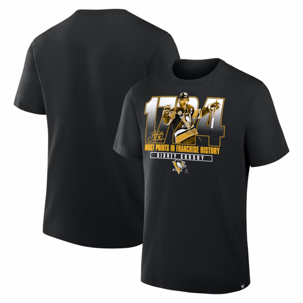 Sidney Crosby Pittsburgh Penguins Most Points in Franchise History T-Shirt - Black - NHL 203729281