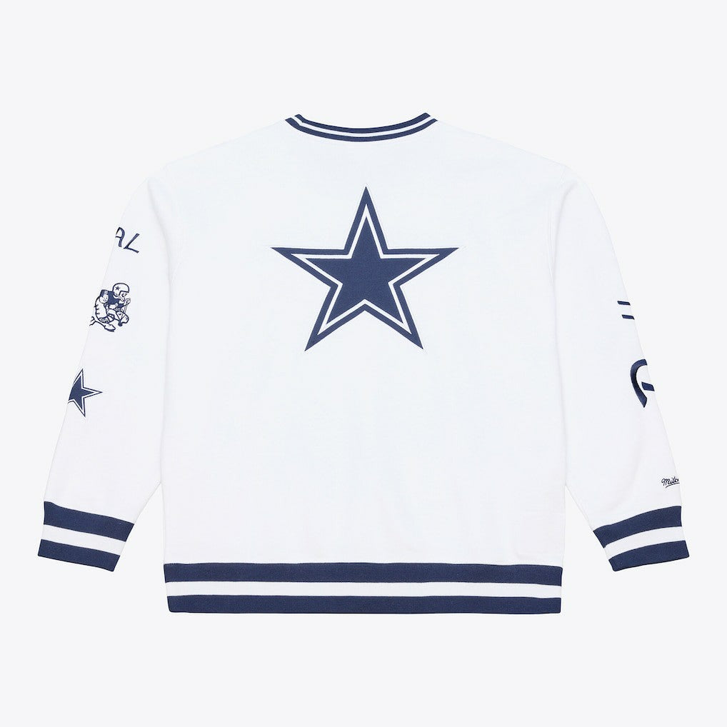 Mitchell & Ness Dallas Cowboys White Out Fleece Sweatshirt White