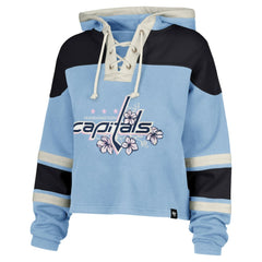 Alexander Ovechkin Washington Capitals '47 Women's Cherry Blossom Superior Lacer Cropped Pullover Hoodie - Light Blue - NHL 203730592