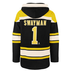 Jeremy Swayman Boston Bruins '47 Player Name & Number Lacer Hoodie - Black - NHL 203730594