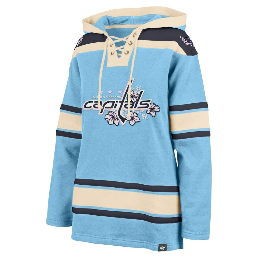 Washington Capitals '47 Women's Superior Lacer Pullover Hoodie - Light Blue - NHL 203730595