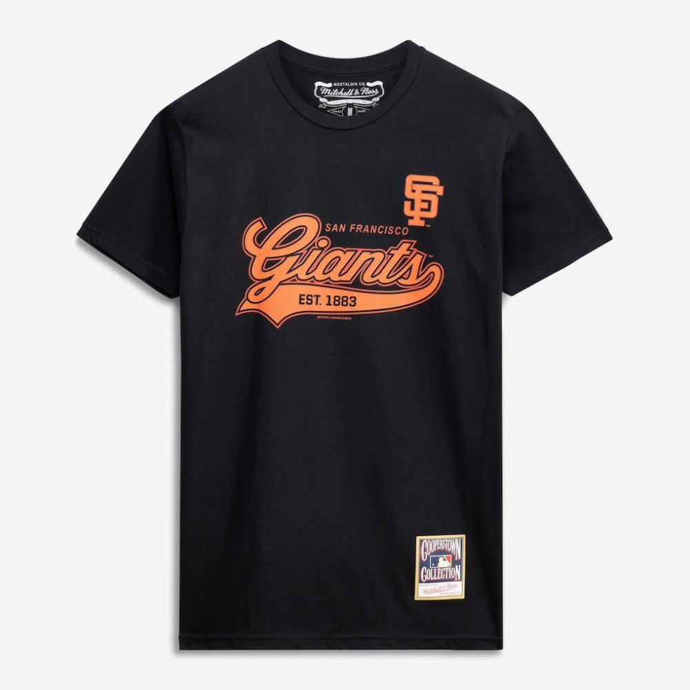San Francisco Giants Mitchell & Ness Script Sweep Arch T-Shirt - Black - Mitchell & Ness Online