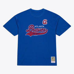 Atlanta Braves Mitchell & Ness Script Sweep Arch T-Shirt - Royal - Mitchell & Ness Discount