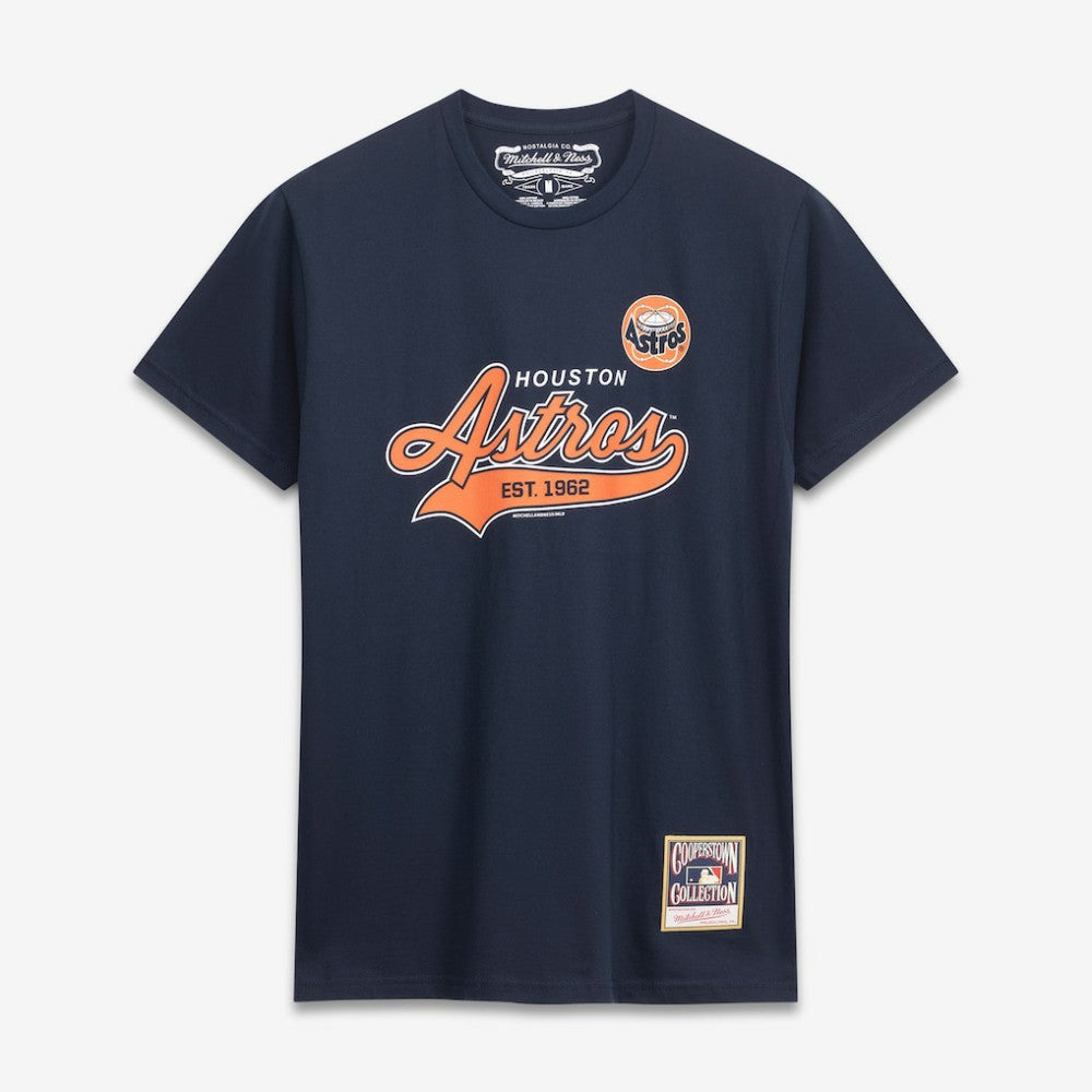 Houston Astros Mitchell & Ness Script Sweep Arch T-Shirt - Navy - Mitchell & Ness Lifestyle