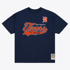 Detroit Tigers Mitchell & Ness Script Sweep Arch T-Shirt - Navy - Mitchell & Ness on Sale