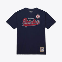 Boston Red Sox Mitchell & Ness Script Sweep Arch T-Shirt - Navy - Mitchell & Ness Online