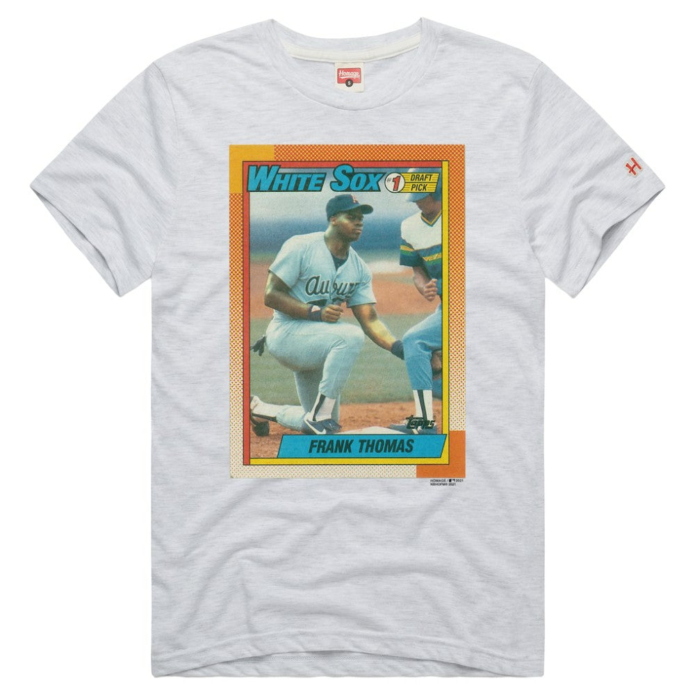 Frank Thomas Chicago White Sox Homage Unisex 1990 Topps Baseball Rookie Tri-Blend T-Shirt - Ash - MLB on Sale