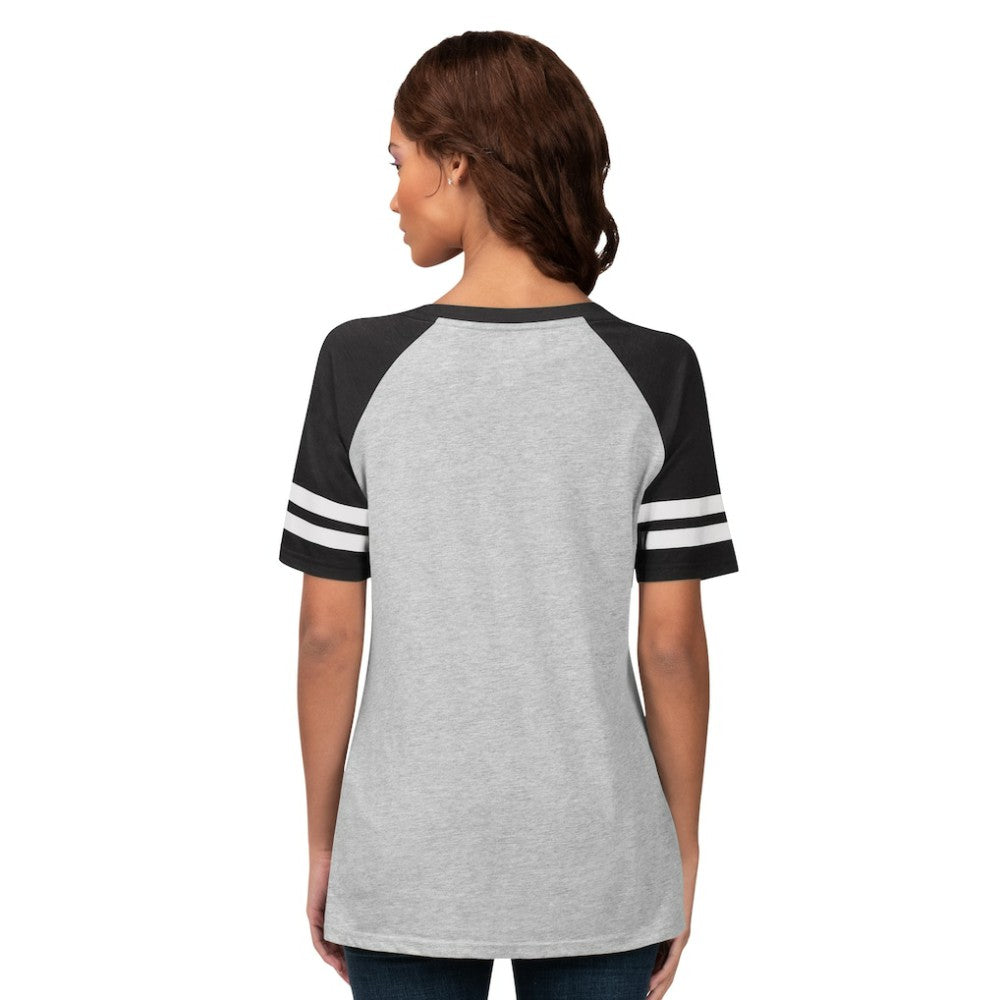 Baltimore Orioles G-III 4Her by Carl Banks Women's Goal Line Raglan V-Neck T-Shirt - Heather Gray - MLB Sale