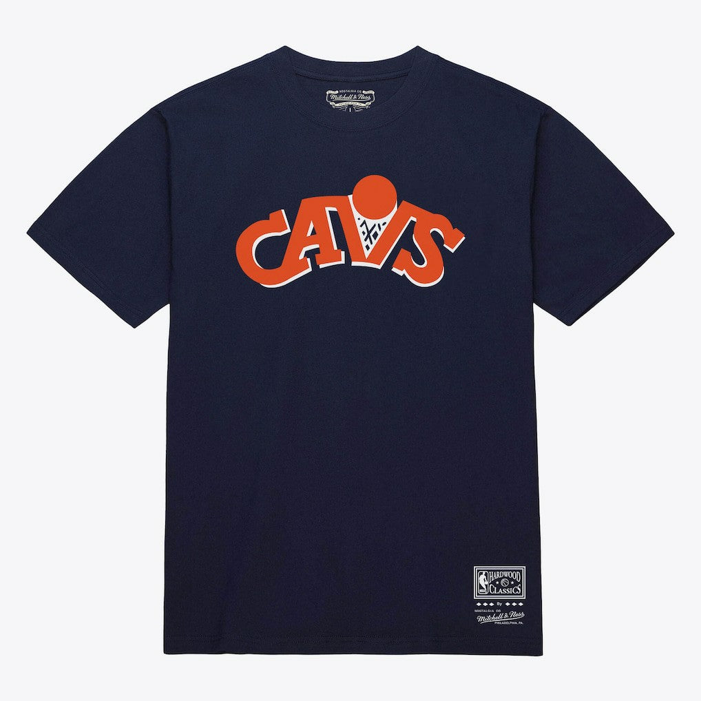 Cleveland Cavaliers Unisex Hardwood Classics Arch T-Shirt for sale Navy | Mitchell & Ness Lifestyle
