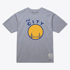 Golden State Warriors Unisex Hardwood Classics Arch T-Shirt for sale Heather Gray | Mitchell & Ness outlet
