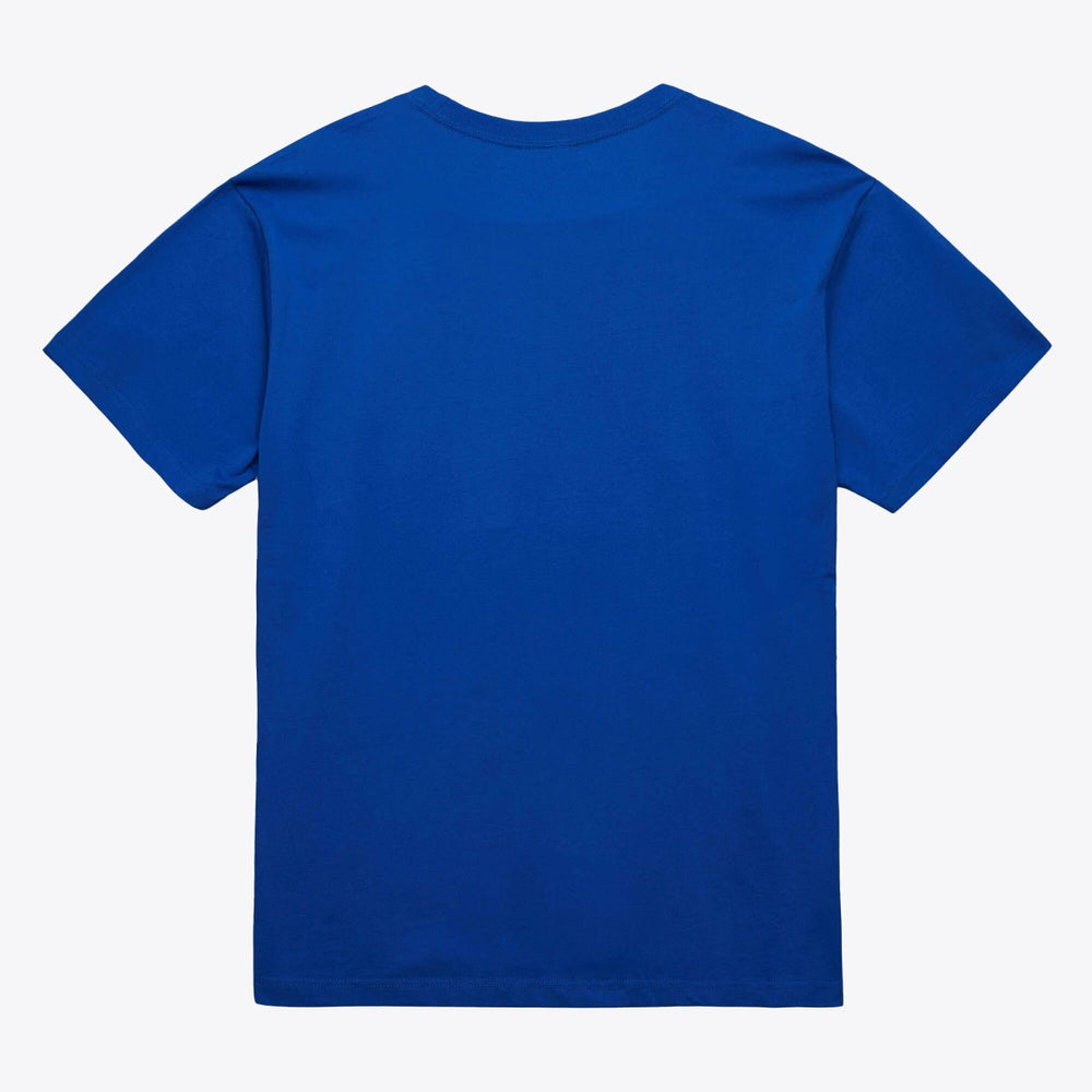 New York Knicks Unisex Hardwood Classics Arch T-Shirt Royal | Mitchell & Ness