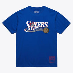Philadelphia 76ers Unisex Hardwood Classics Arch T-Shirt Royal | Mitchell & Ness