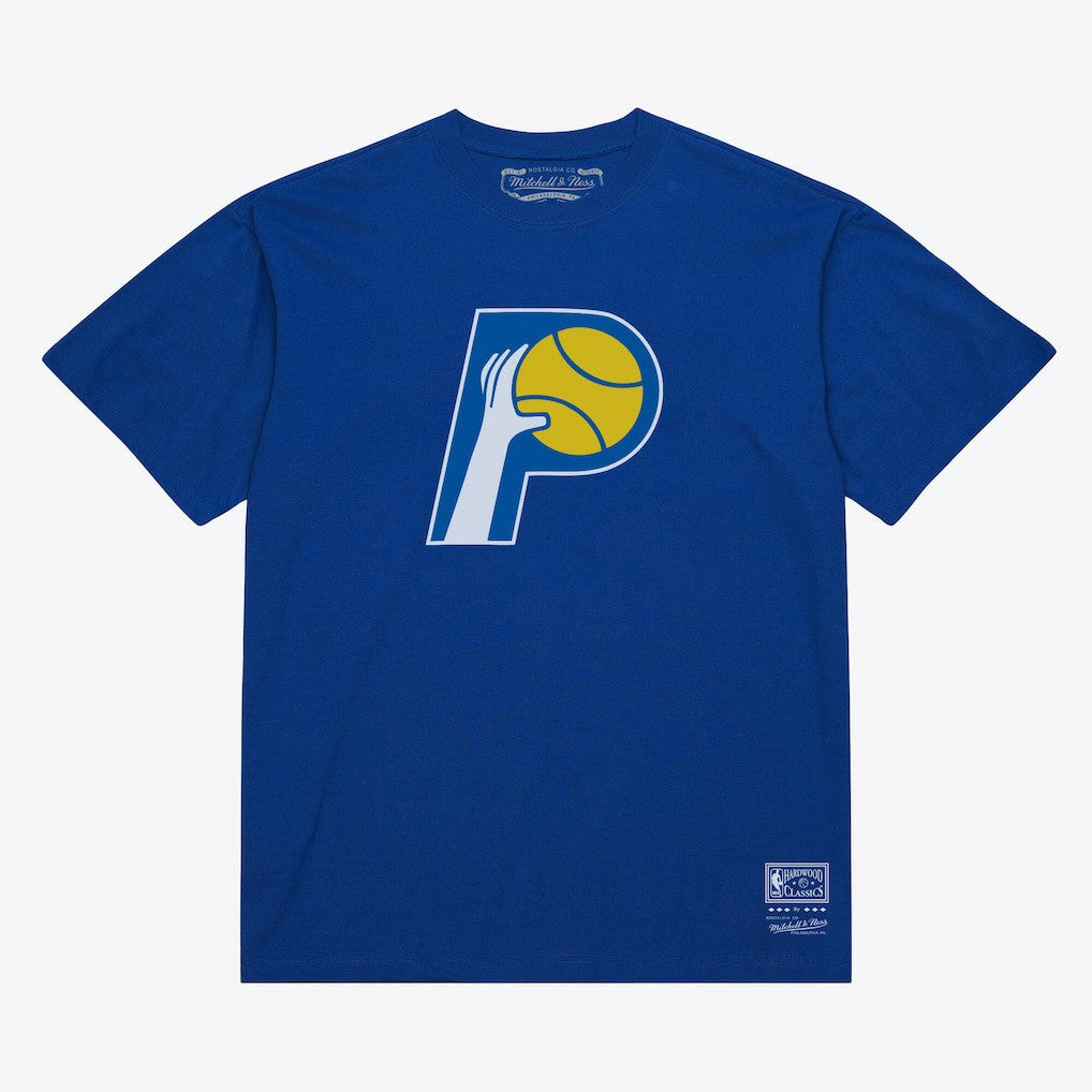 Indiana Pacers Unisex Hardwood Classics Arch T-Shirt Royal | Mitchell & Ness for sale
