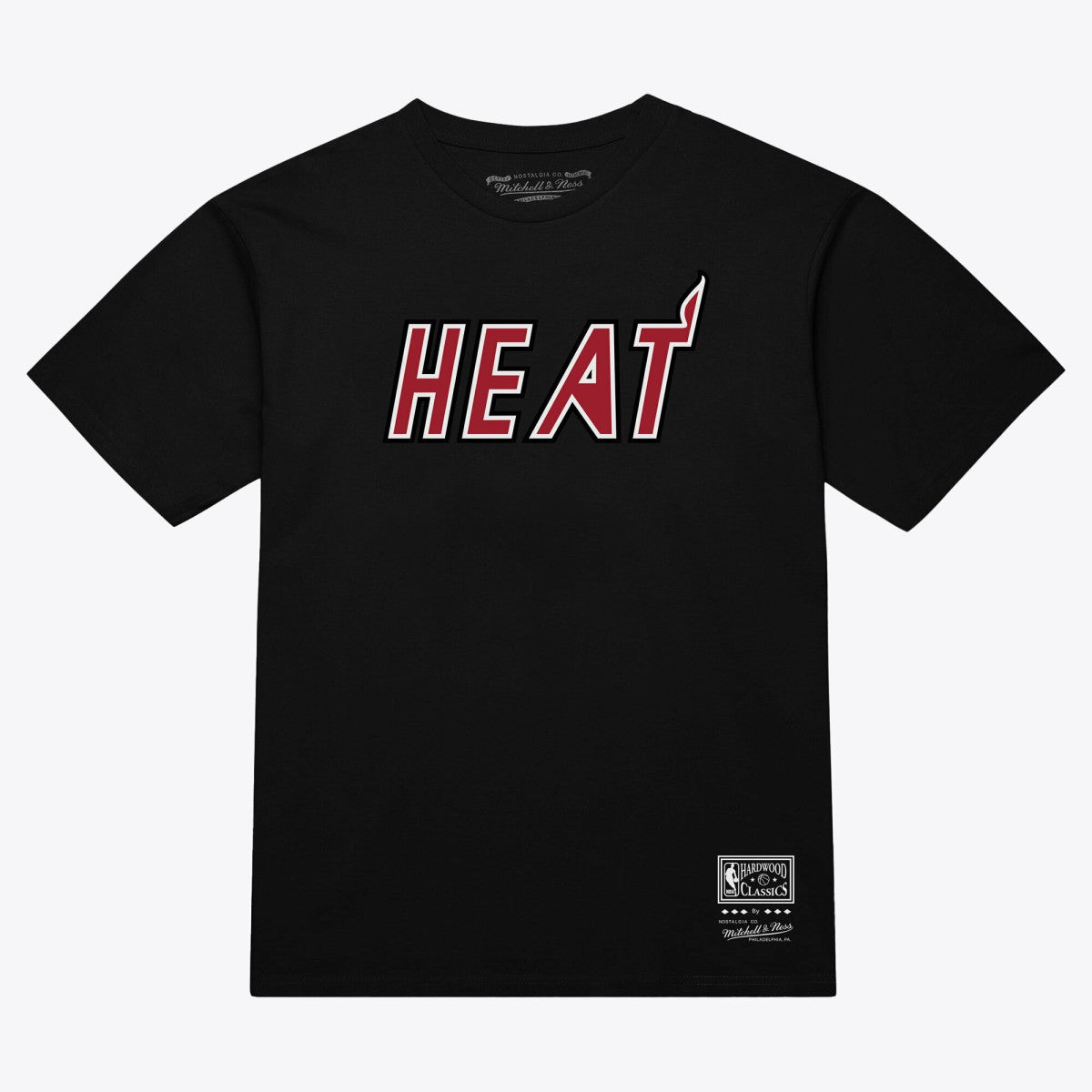 Miami Heat Unisex Wordmark T-Shirt Black | Mitchell & Ness online