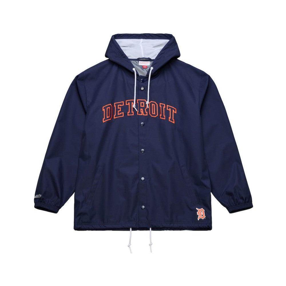 Detroit Tigers Mitchell & Ness Full-Snap Hooded Coaches Jacket - Navy - Mitchell & Ness Discount