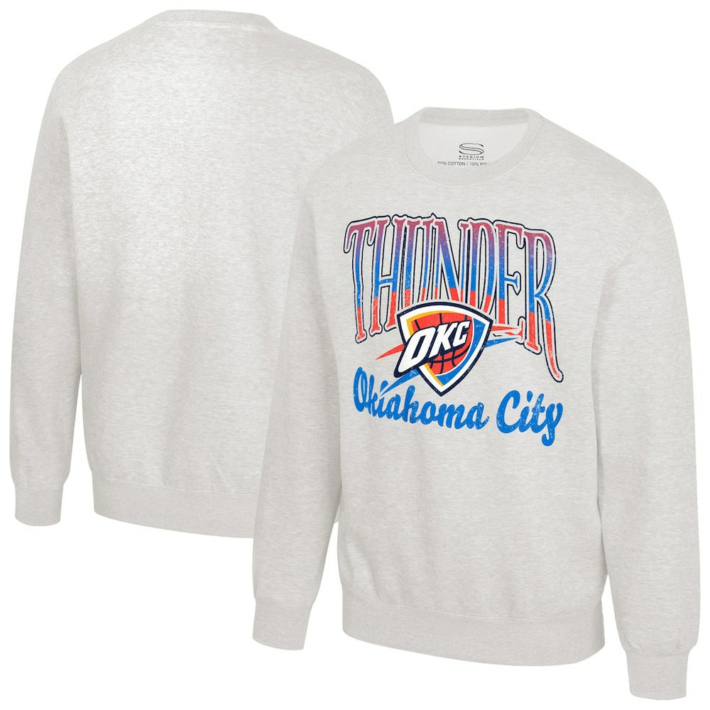 Oklahoma City Thunder Stadium Essentials Unisex Sky High Fleece Sweatshirt Oatmeal