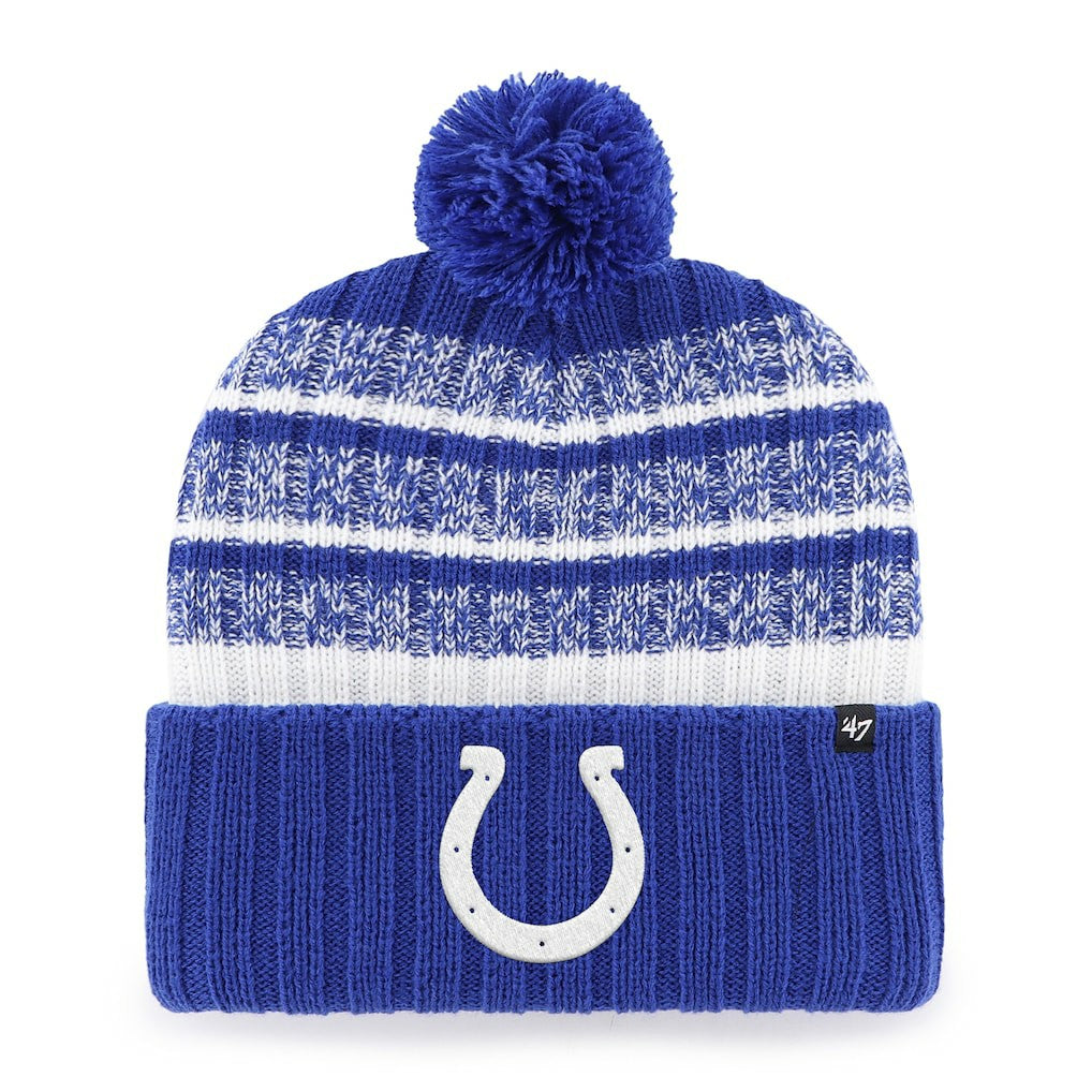 47 brand Indianapolis Colts '47 Tavern Cuffed Knit Hat with Pom Royal/White