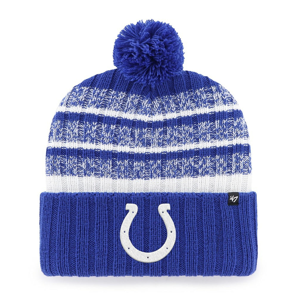 47 brand Indianapolis Colts '47 Tavern Cuffed Knit Hat with Pom Royal/White