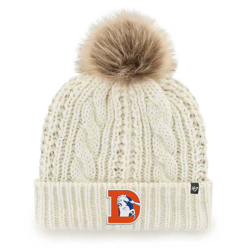 47 brand Denver Broncos '47 Women's Meeko Cuffed Knit Hat with Pom White