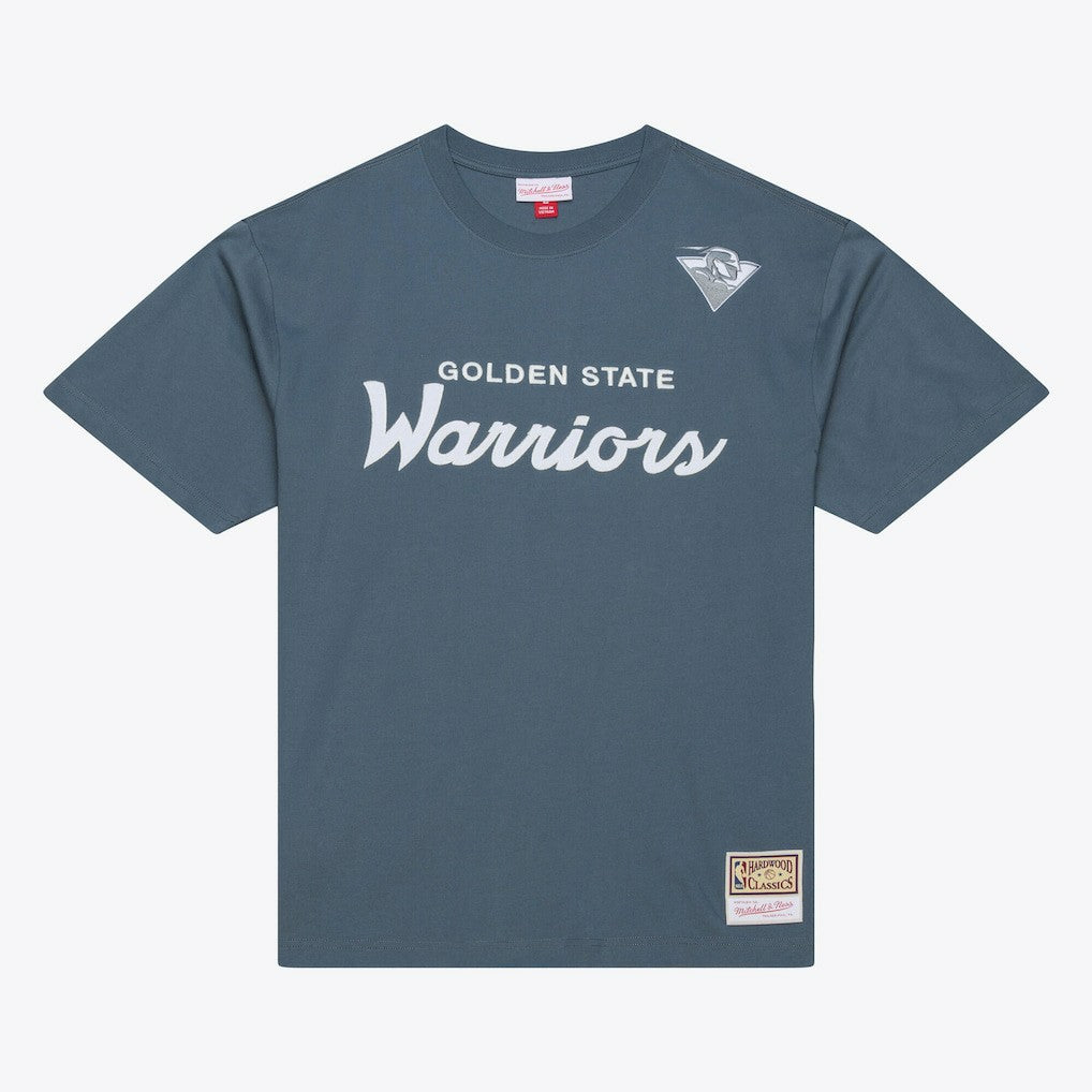 Golden State Warriors Thunderstorm T-Shirt for sale Blue | Mitchell & Ness Lifestyle