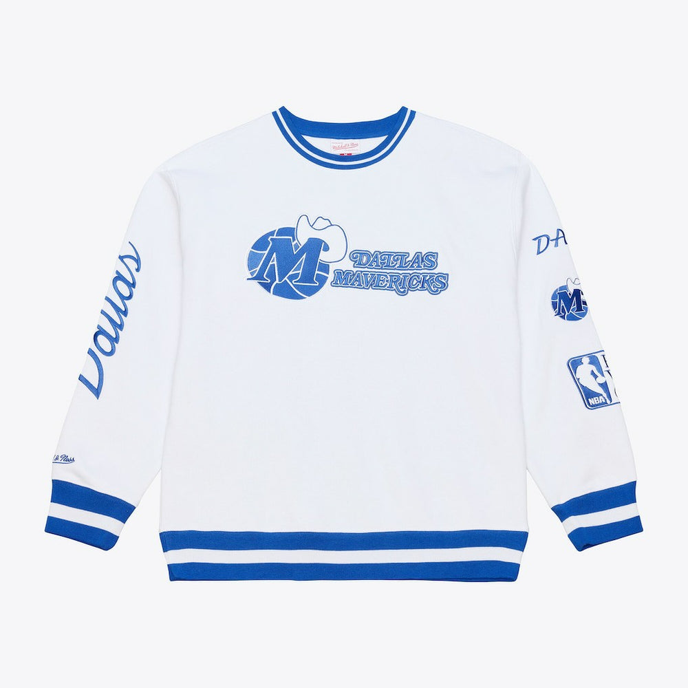 Dallas Mavericks Arctic Fleece Sweatshirt for sale White | Mitchell & Ness Lifestyle