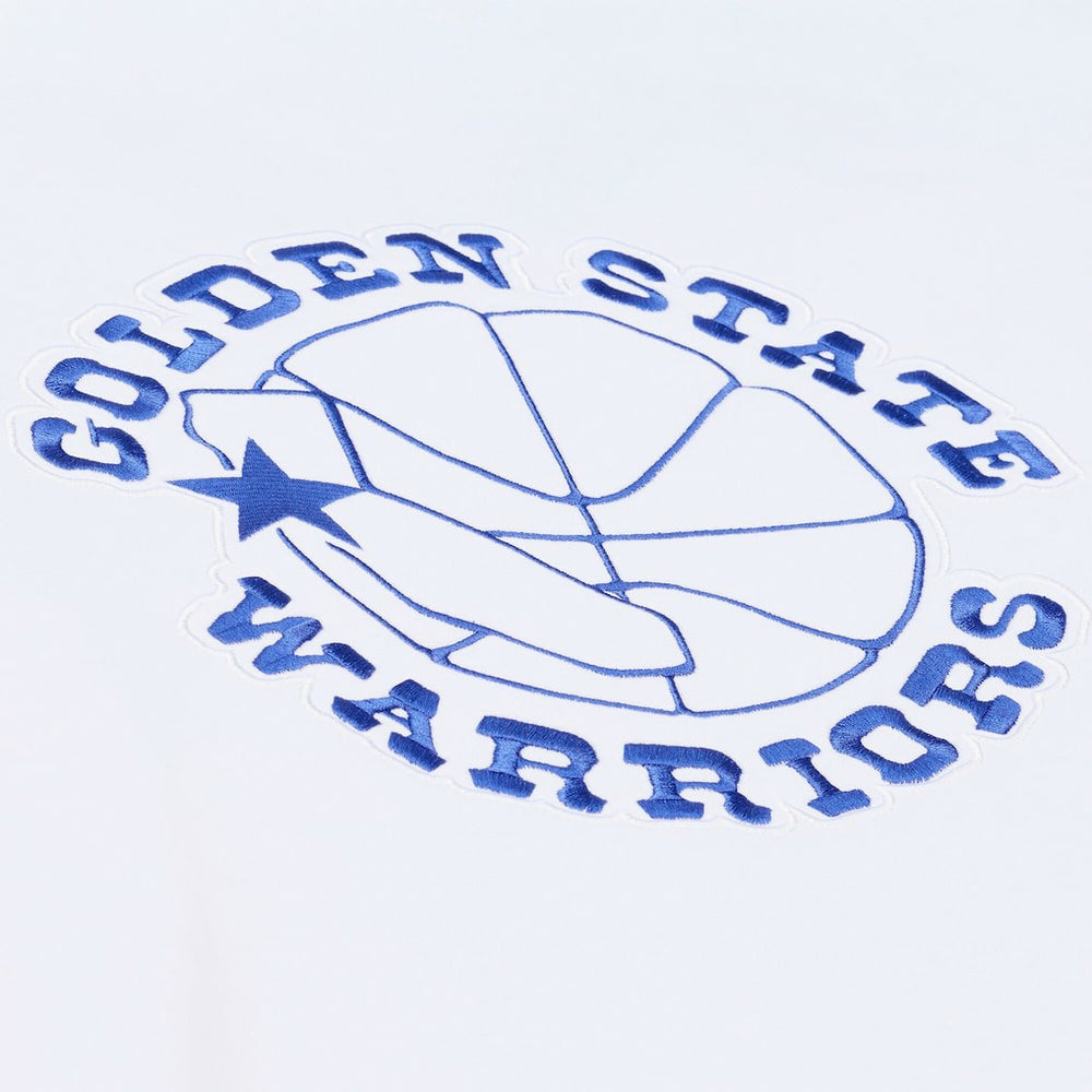 Golden State Warriors Arctic Fleece Sweatshirt for sale White | Mitchell & Ness Near Me