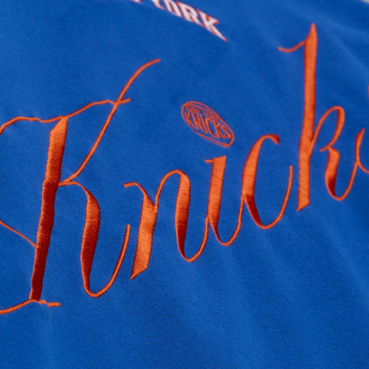 New York Knicks Women's Hardwood Classics Script Lightweight Sweatshirt Royal | Mitchell & Ness for sale