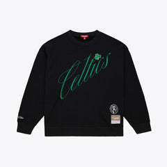 Boston Celtics Women's Hardwood Classics Script Lightweight Sweatshirt Black | Mitchell & Ness online