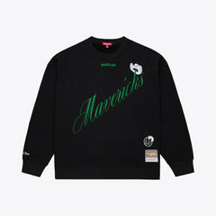 Dallas Mavericks Women's Hardwood Classics Script Lightweight Sweatshirt for sale Black | Mitchell & Ness US