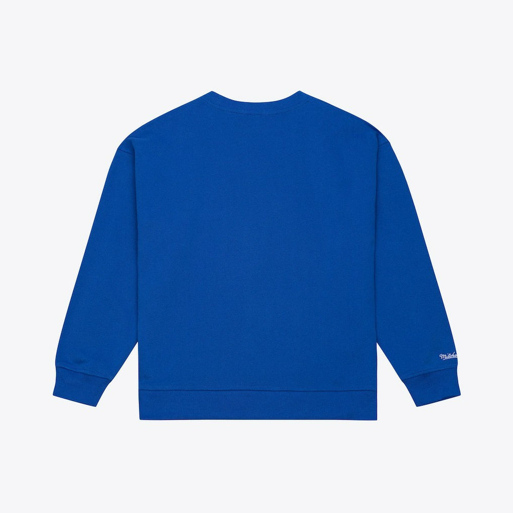 Golden State Warriors Women's Hardwood Classics Script Lightweight Sweatshirt for sale Royal | Mitchell & Ness Lifestyle