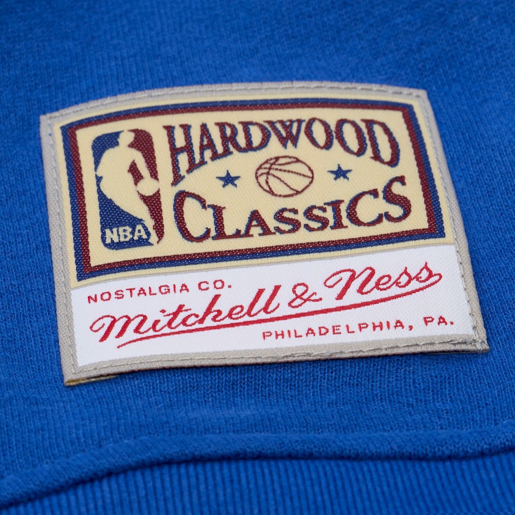 Golden State Warriors Women's Hardwood Classics Script Lightweight Sweatshirt for sale Royal | Mitchell & Ness Lifestyle