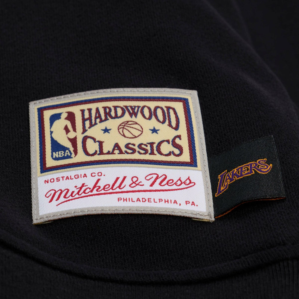 Los Angeles Lakers Women's Hardwood Classics Script Lightweight Sweatshirt Black | Mitchell & Ness US