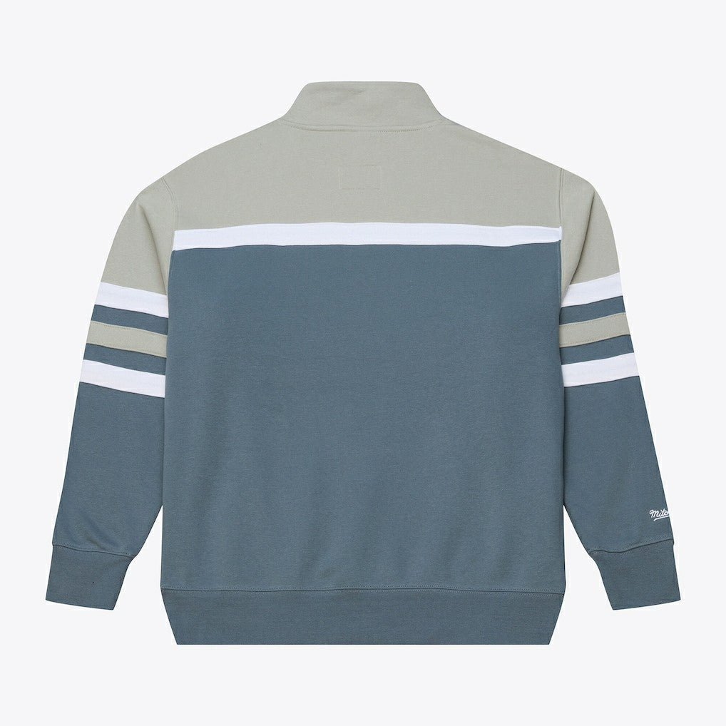 Chicago Bulls Thunderstorm Head Coach Quarter-Zip Jacket Blue | Mitchell & Ness