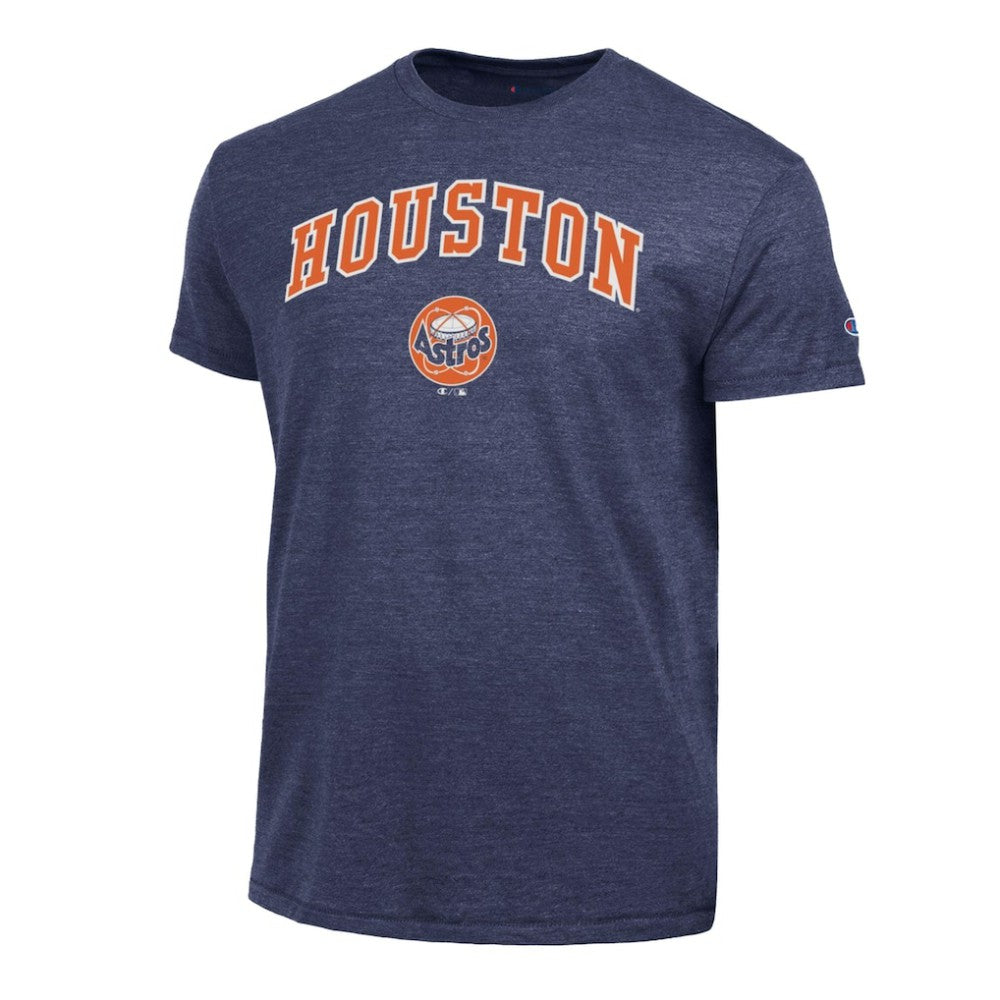 Houston Astros Champion Cooperstown Wordmark Lockup Tri-Blend T-Shirt - Navy - MLB Discount