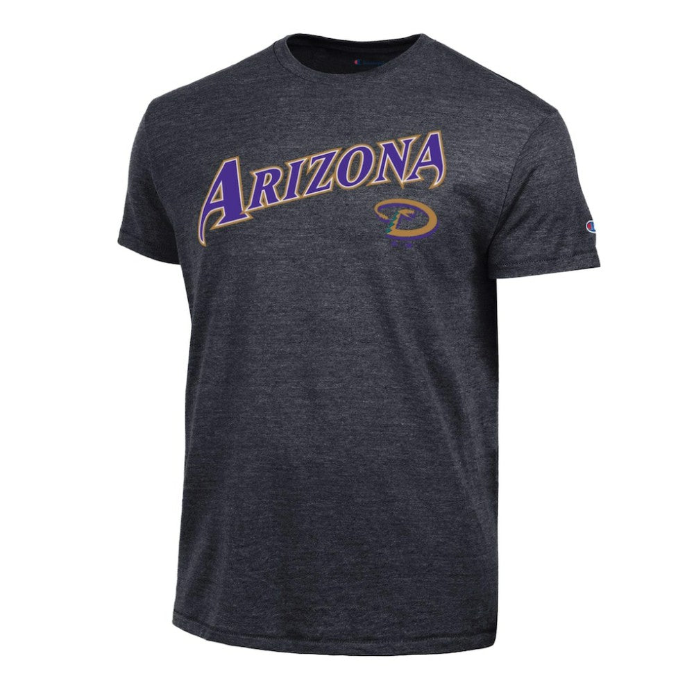 Arizona Diamondbacks Champion Cooperstown Wordmark Lockup Tri-Blend T-Shirt - Black - MLB Online