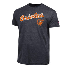 Baltimore Orioles Champion Cooperstown Wordmark Lockup Tri-Blend T-Shirt - Black - MLB Discount