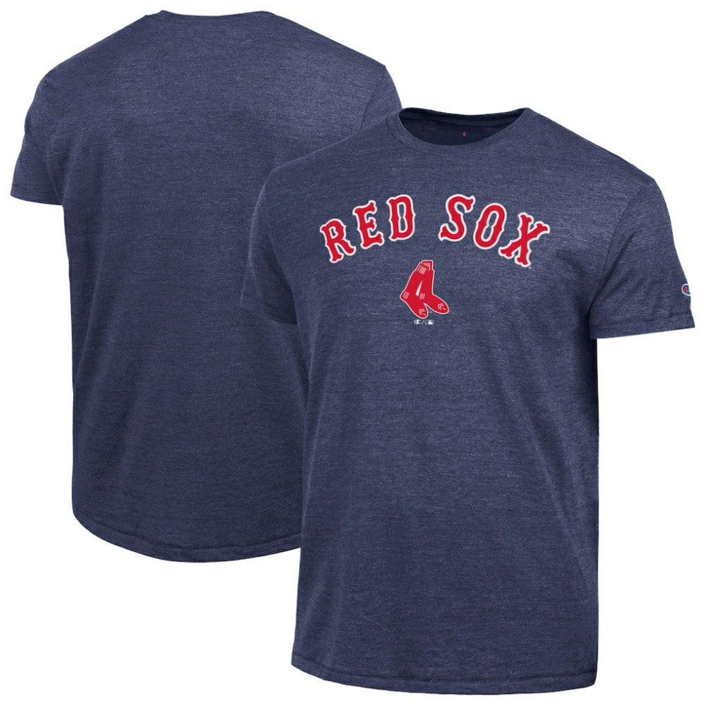 Boston Red Sox Champion Cooperstown Wordmark Lockup Tri-Blend T-Shirt - Navy - MLB Lifestyle