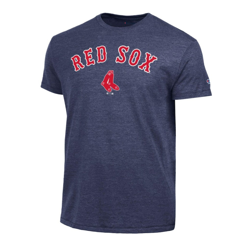 Boston Red Sox Champion Cooperstown Wordmark Lockup Tri-Blend T-Shirt - Navy - MLB Lifestyle